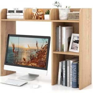 Bibliothèque de Bureau en Bois avec Plusieurs Tablettes Organiseur de Bureau avec Dispositif Anti Basculement Naturel