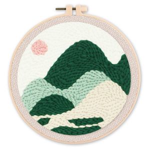 Punch Needle : Dégradé de Montagnes - avec cadre