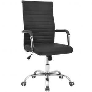 Image de VidaXL Chaise de bureau en cuir artificiel 55x63 cm noir