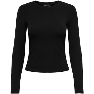 Only Onlriley Haut &agrave; col Rond L/S JRS T-Shirt, Noir, S Femme