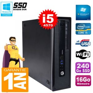 HP PC ProDesk 600 G1 SFF Core I5-4570 Ram 16Go 240Go SSD Graveur DVD Wifi W7