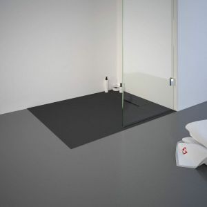 Schulte-ufer Receveur de douche 80 x 100 cm effet pierre anthracite l&eacute;ger