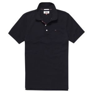 Image de Tommy Jeans Homme Original Fine Pique Polo Manches Courtes Noir (Tommy Black 078) X-Small