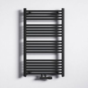 Mai&mai - Radiateur à Eau Chaude Mural Chauffage Central 100x60cm Sèche-Serviettes Gris Noir en Acier Inoxydable
