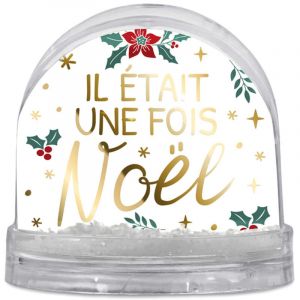 Sud trading Boule à paillettes Il était une fois Noël - 8.5 x 9 cm