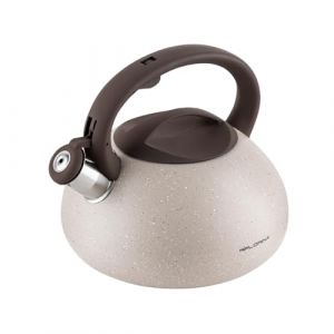 FLORINA - Bouilloire Inox (2,5 l) I Bouilloire Sifflante LAVA I Poign&eacute;e R&eacute;sistante &agrave; la Chaleur I Bouilloire non Electrique I Bouilloire Induction, Gaz I Pour Th&eacute; et Caf&eacute; I Couleur: Beige