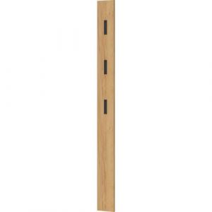 La Germania Germania Panneau Porte-manteau 3728-243, En Coloris Chêne, Avec 3 Patères Déployables En Métal, 15 x 170 x 3 cm (l x h x p)