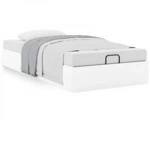 VidaXL Cadre de lit ottoman sans matelas blanc 90x190 cm similicuir 276538