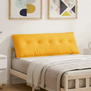 VidaXL Coussin De Dos Jaune Clair 140 X 50 Cm Tissu En Velours C&ocirc;tel&eacute;