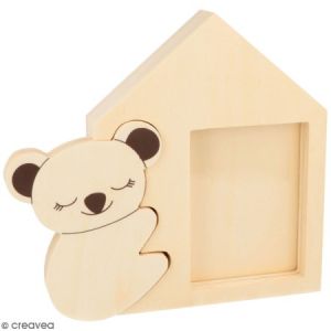 Artémio Cadre photo Maison et Koala en bois - 19,5 x 18 cm