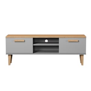 Meuble TV 120 cm panneaux, bois gris