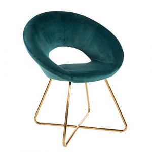 MONTEMAGGI Fauteuil, Daim, Bleu Pétrole, 71 x 59 x 84 cm MEP39P