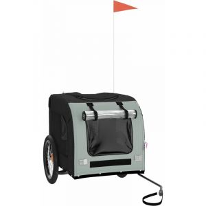 VidaXL Remorque de v&eacute;lo pour animaux de compagnie gris et noir