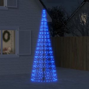 Arbre de Noël lumineux sur mât de drapeau 550 led bleu 300 cm Vidaxl Blue