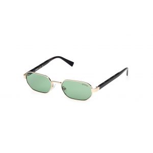 Guess Unisex GU00231 32N Lunettes de soleil M&eacute;tal Or Vert G&eacute;om&eacute;trique Normale
