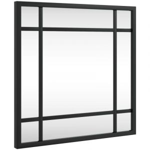 VidaXL Miroir mural noir 30x30 cm carré fer