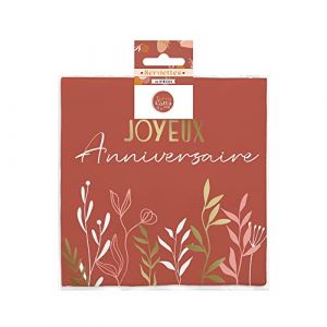 STC Lot de 10 serviettes - Joyeux anniversaire - Terracotta - 33x33cm