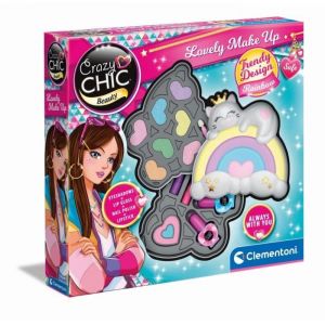 Clementoni Coffret Maquillage Arc-en-ciel - 2 palettes fards à paupières rouge à lèvres et vernis à ongles - Dés 6 ans