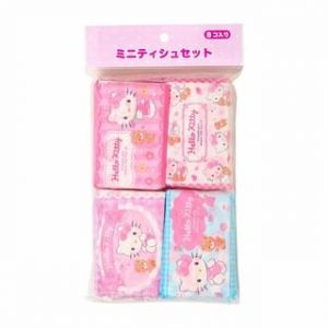 Sanrio Mini Pocket Tissue (Set of 8 packs) Set of 8 packs / 16 sheets per pack / Packing: 10 x 1.2 x 6cm