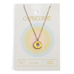 Nature & Découvertes Collier du zodiaque acier doré et strass en verre collection Aura