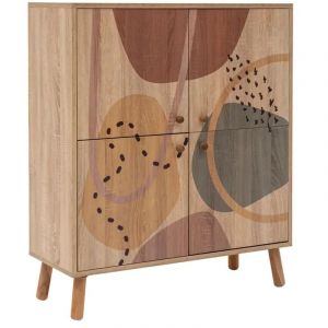 Buffet multicolore effet bois 95x36h111 cm