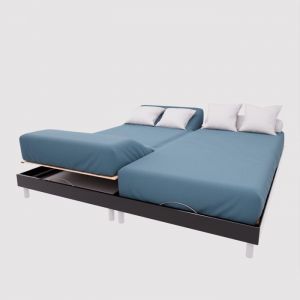 Soleil d'Ocre TPR Fitted Sheet 57 Thread Count Cotton 2 x 80 x 200 cm Plain Duck Egg Blue