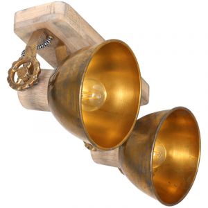 Steinhauer Mexlite - spot - Gearwood - bronze - m&eacute;tal bois de caoutchouc -