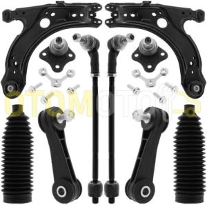 Kit bras de suspension avant compatible AUDI A3 8L VW GOLF IV 4 BORA composé de 12 pièces