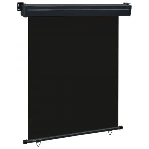 Auvent paravent store brise-vue latéral rétractable de patio jardin terrasse balcon protection visuelle écran 140 x 250 cm noir 02_0007015