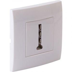Zenitech Prise RJ45 encastrée + plaque de finition Kalya - Blanc