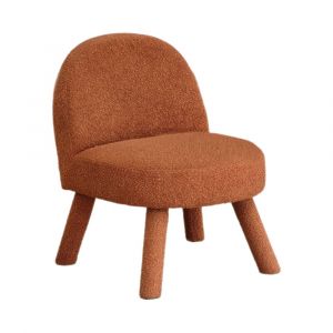 DRAWER Fauteuil en tissu bouclette - Rouille - Abica