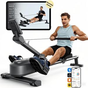 Merach - Rameur Magnétique, 16 Niveaux de Résistance, Usage Maison et Appartement, Pliable, Écran lcd, Connecté Kinomap, Max Charge 150 kg