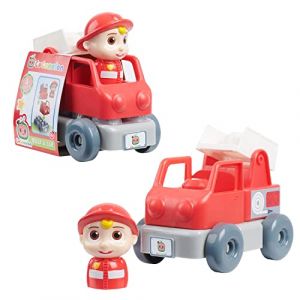 GP Toys COCOMELON, V&eacute;hicule avec Figurine, 4 pi&egrave;ces, Construction &agrave; Briques, Mod&egrave;le J.J Camion de Pompier, Jouet pour Enfants d&egrave;s 18 Mois, CCM131