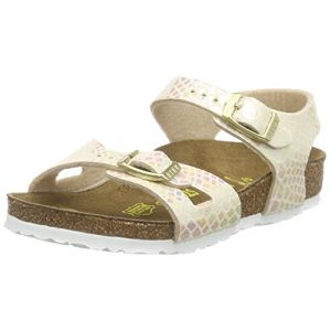 Image de Birkenstock Rio, Sandales Fille, Blanc Cassé (Shiny Snake Cream), 30 EU (11.5UK)