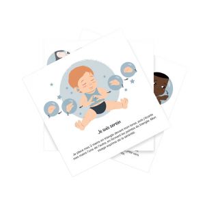 L&rsquo;atelier Gigogne 7 cartes B&eacute;b&eacute; signe "Mes &eacute;motions" - Blanc