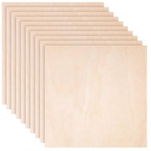 Planche de contreplaqué - Creative Deco - 10x 400x400mm - Bois Brut Bouleau - Idéal pour DIY - Polyvalent