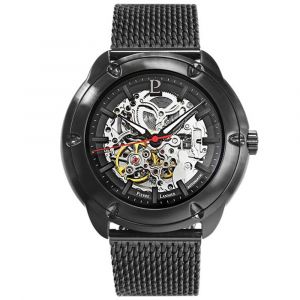 Pierre Lannier Montre Homme Automatic Cadran Gris Bracelet Acier Milanais Noir