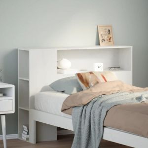 VidaXL Tête de lit avec rangement blanc 90 cm bois massif de pin