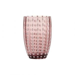 Perle Verre Améthyste - Verre Soufflé Bouche Coloré, 32 cl, Fait Main - Lot de 2 verresArtisan pour Eau ou Cocktails - Zafferano