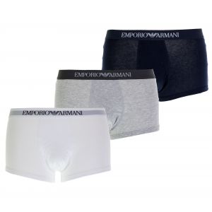 Emporio Armani CC722-111610 Boxer, Multicolore (Bco/Grigiomel/Marine), X-Large (Taille Fabricant: XL) (Lot de 3) Homme