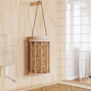 VidaXL Mangeoire à foin pour lapins Ø15x25,5 cm bois massif de sapin