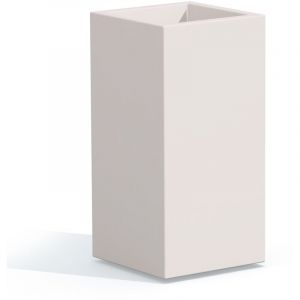 Idralite - Pot de fleurs carré jardinière en résine h 80 mod. Cube Top 40x40 blanc