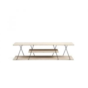 Meuble TV effet travertin beige