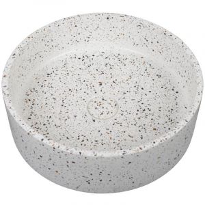 Vasque ronde à poser en terrazzo bleu - 39 cm - DUKAT