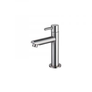 FortiFura Calvi robinetterie de lavabo - mélangeur de lavabo 14,4 cm - Montage en saillie - Acier inoxydable brossé
