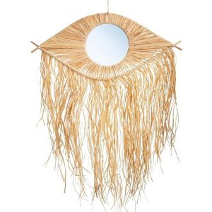 Ruedelafete Miroir Oeil de Bali raphia 67 x 89 cm