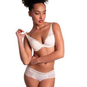Passionata Shorty en dentelle froncé - Beige