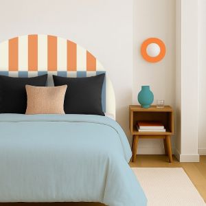 T&ecirc;te de lit - Rythmo - intiss&eacute; 225g/m&sup2; - pr&eacute;-encoll&eacute; - Orange - 110x180cm