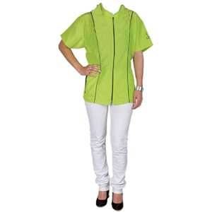 Blouse angela vert lisere et broderie no