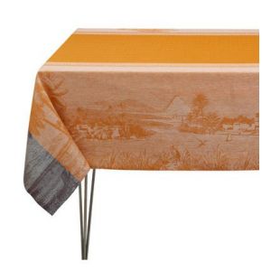 Le Jacquard Français Nappe Croisière sur le Nil Orchidée 100% lin